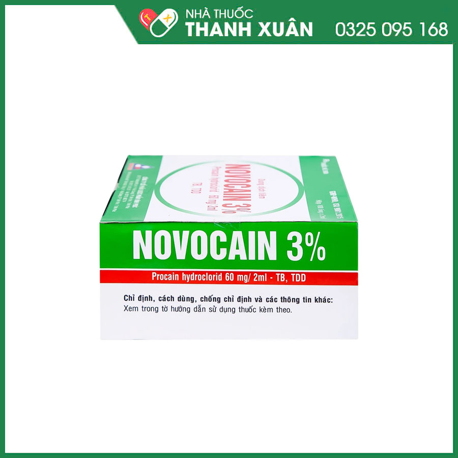 Novocain 3% thuốc gây tê tiêm thấm, gây tê vùng, gây tê tủy sống